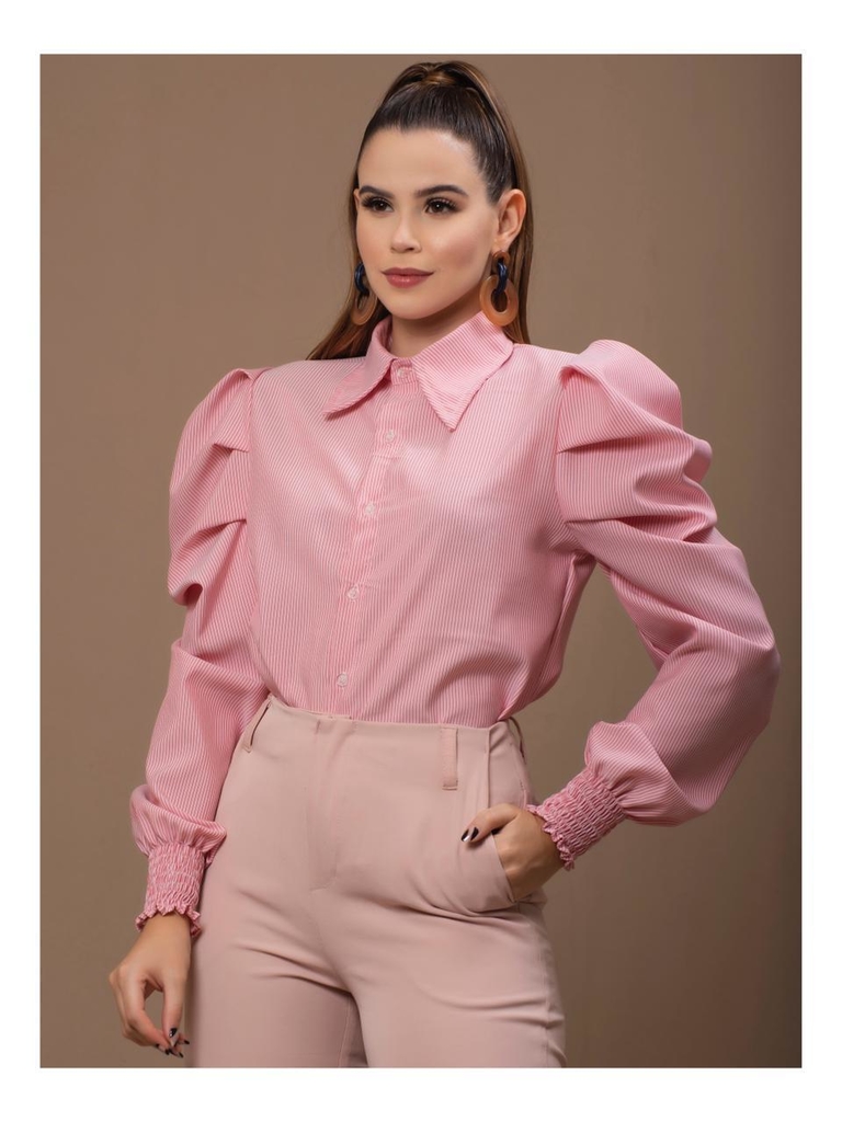 Blusa social manga princesa Clearance