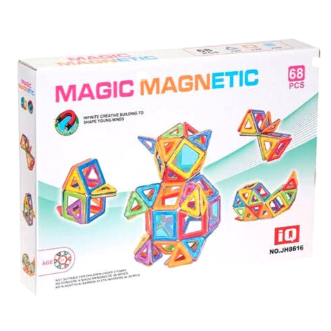 MAGIC MAGNETIC: Bloques magnéticos - 68 piezas - TIMMY