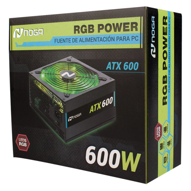 ATX-600 RGB // FUENTE RGB LED PARA PC - Noganet