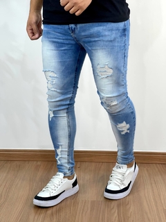 Calça Jeans Lav Média Super Skinny Destroyed - Colin Denim na internet