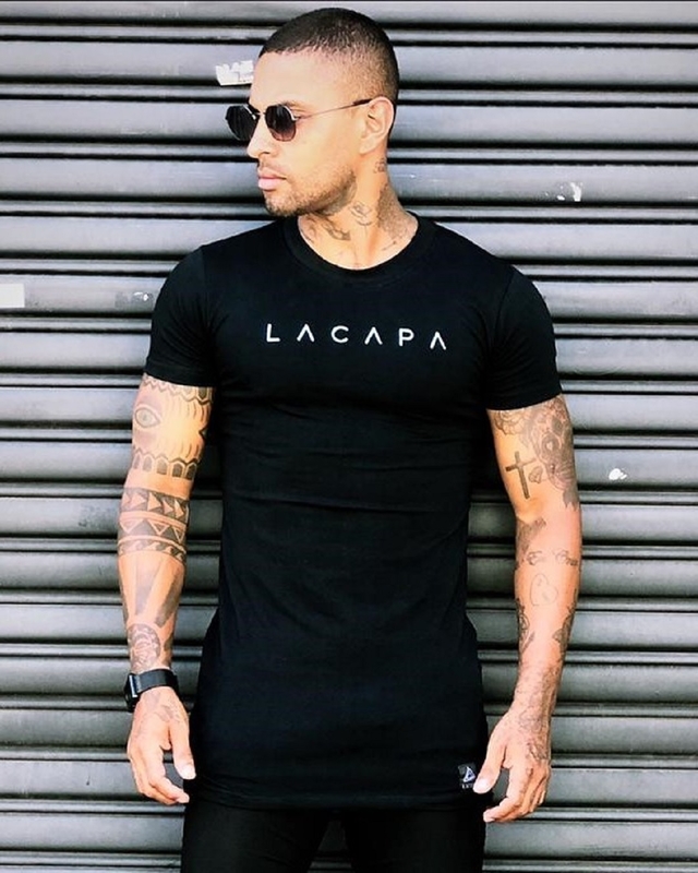 Camiseta Longline Preta Lacapa - L&F Store || LF Store