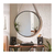 Espelho Redondo Decorativo Com Moldura E Alça De Couro 60cm na internet