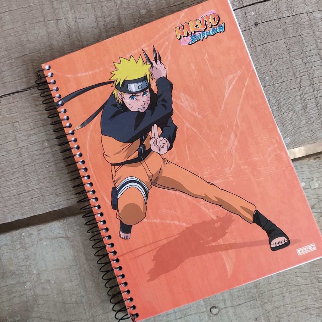 Kit Caderno de Desenho Naruto Shippuden 60 folhas Capa Dura São