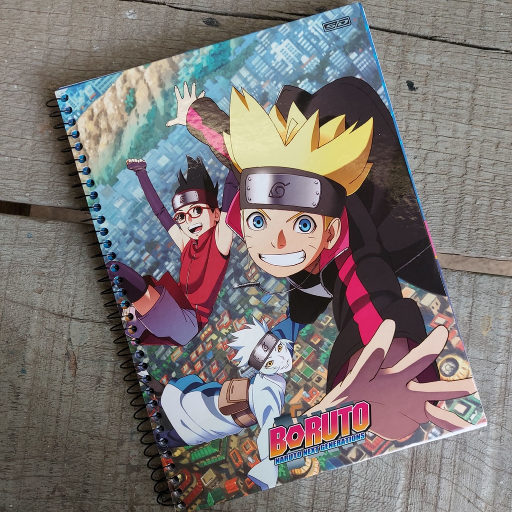 Caderno Espiral 1 Matéria Boruto Anime Naruto Escolar - São