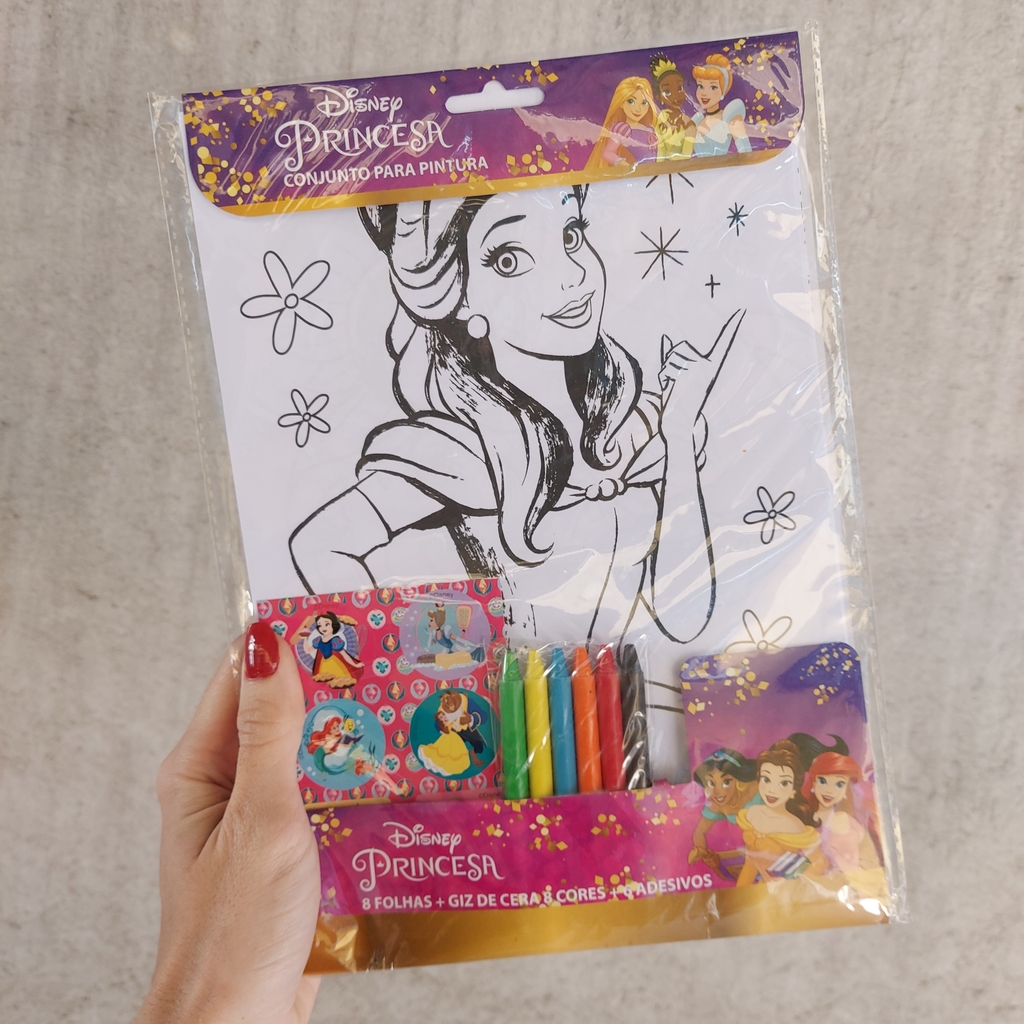 Álbum para Colorir Maleta Princesas 8 Folhas - Princesas - Escolar