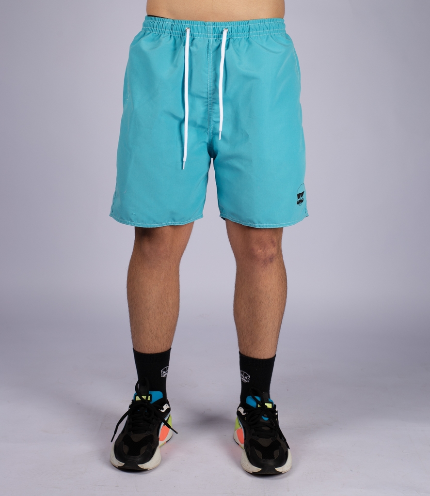 short de praia azul
