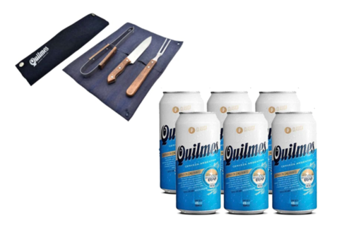 COMBO CUBIERTO QUILMES + 1 SIX PACK QUILMES CRISTAL LATA X 6U