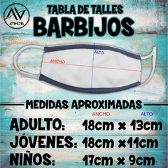 TABLA DE MEDIDA BARBIJO