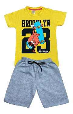 Imagem do Kit 20 Conjunto Masculino Camiseta e Bermuda Malha Moletom