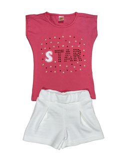 Kit 8 Conjunto de Roupa Infantil Camiseta Short Menina - comprar online