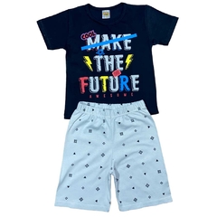 Kit 5 Pijama Infantil Camiseta e Bermuda Menino - Atacado - Central Kids