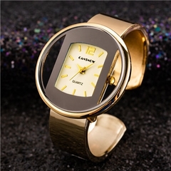 [MS0016] Relógio luxo Bayan Kol Saati. Pulseira aço inoxidável. - Malibu Shopping