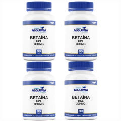 Betaína HCL 300 MG - Cloridrato De Betaína - 90 Cápsulas - loja online