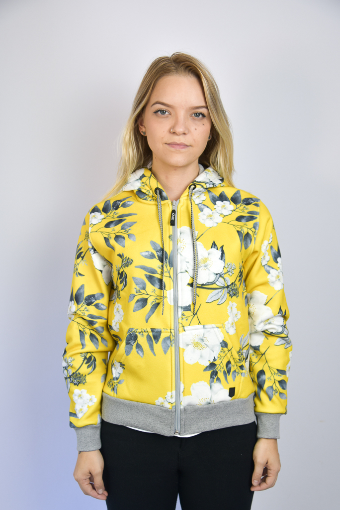 yellow flower moletom com capuz