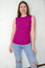 Blusa canelada duas cores sem mangas - comprar online