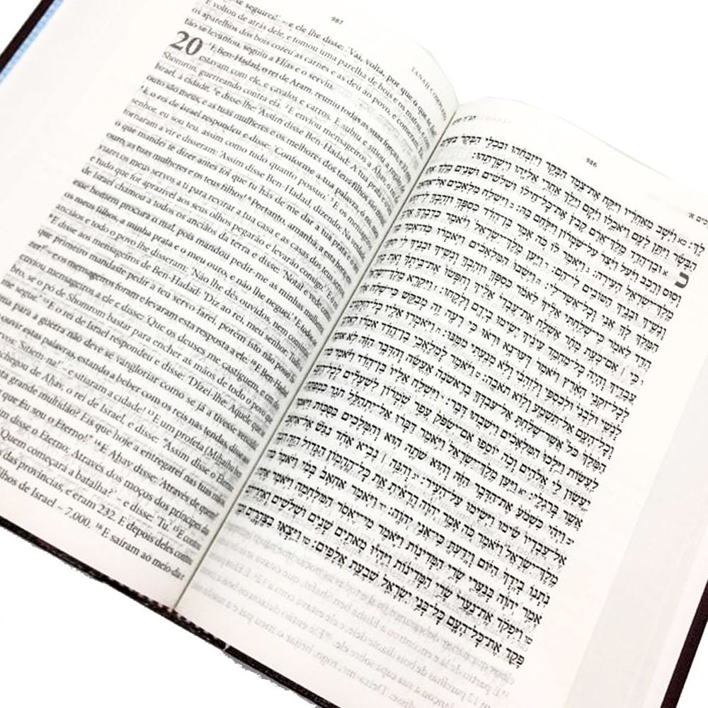 Livro Tanah Completo Hebraico E Português Azul Tenda Gospel Livrari