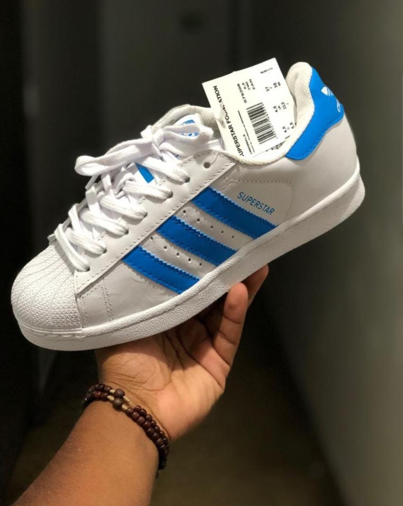 TÊnis Adidas Superstar Foundation Branco/azul - Importado