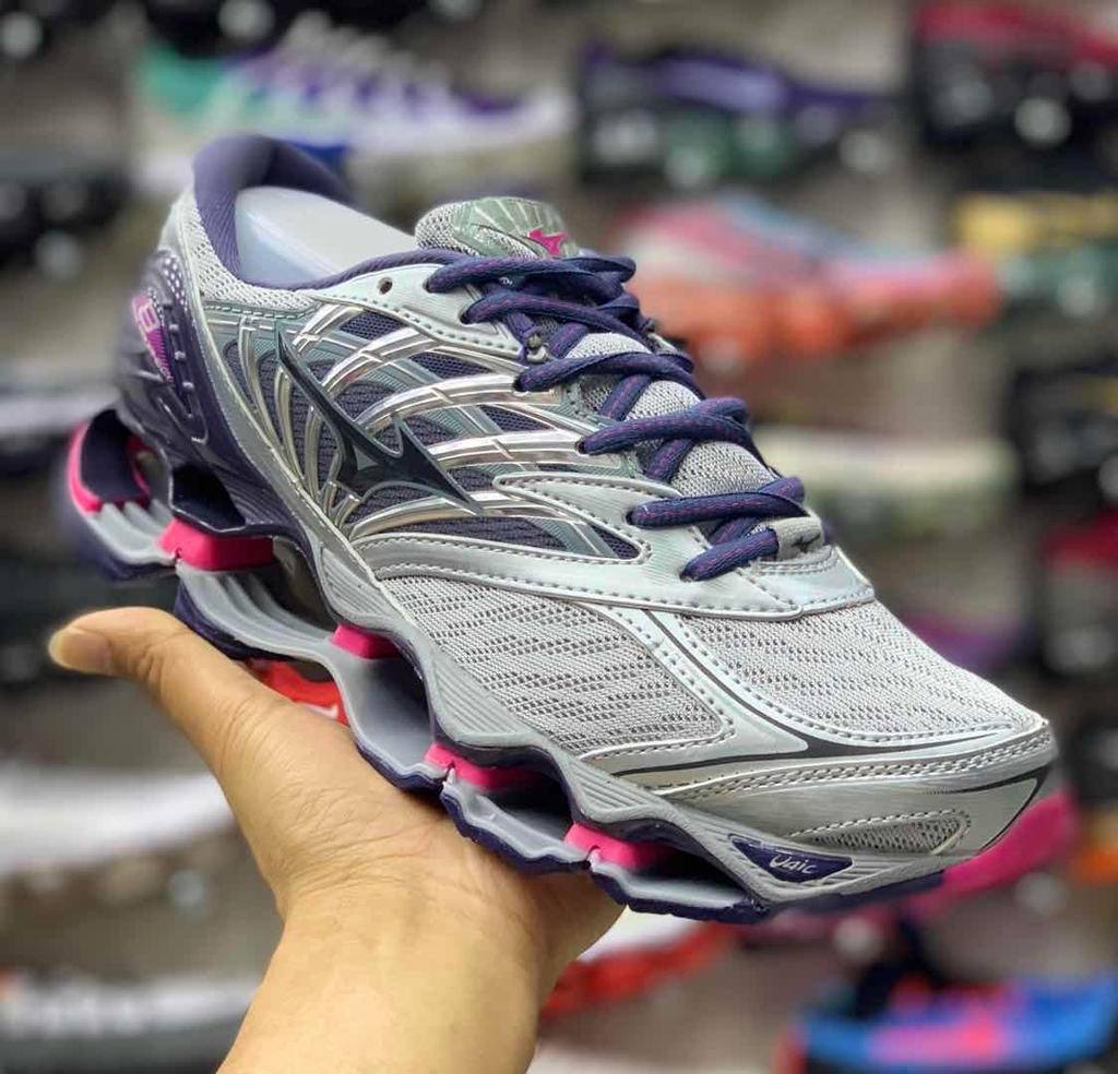 mizuno prophecy cinza e rosa original