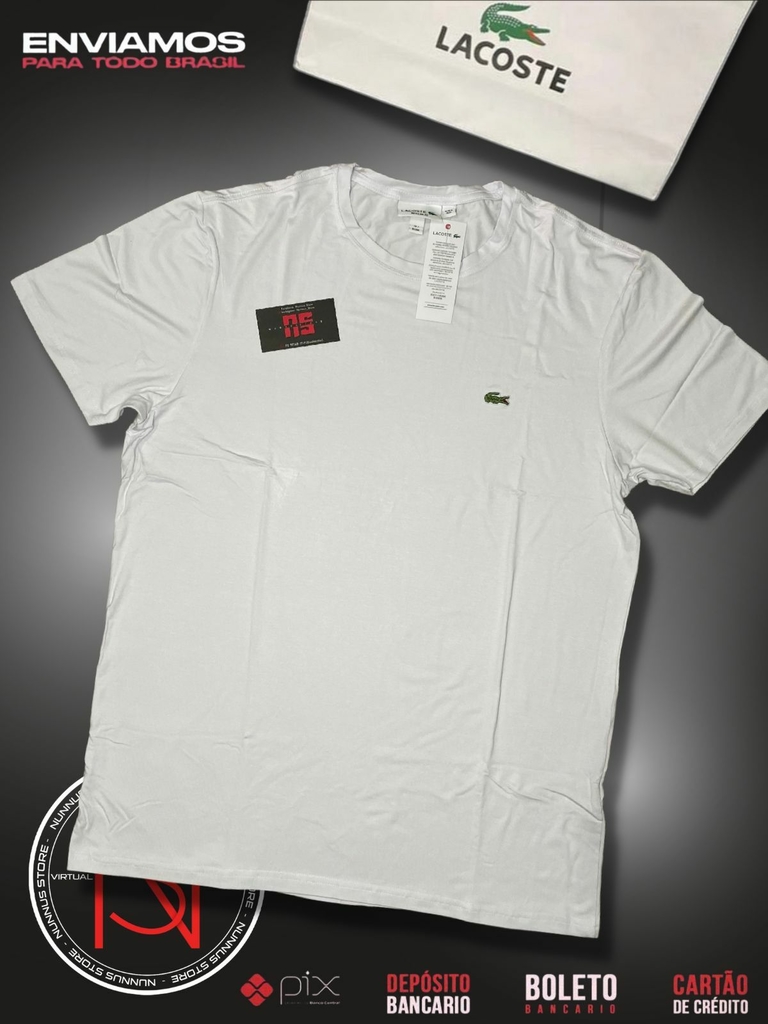 Camiseta Masculina Lacoste Básica Branca