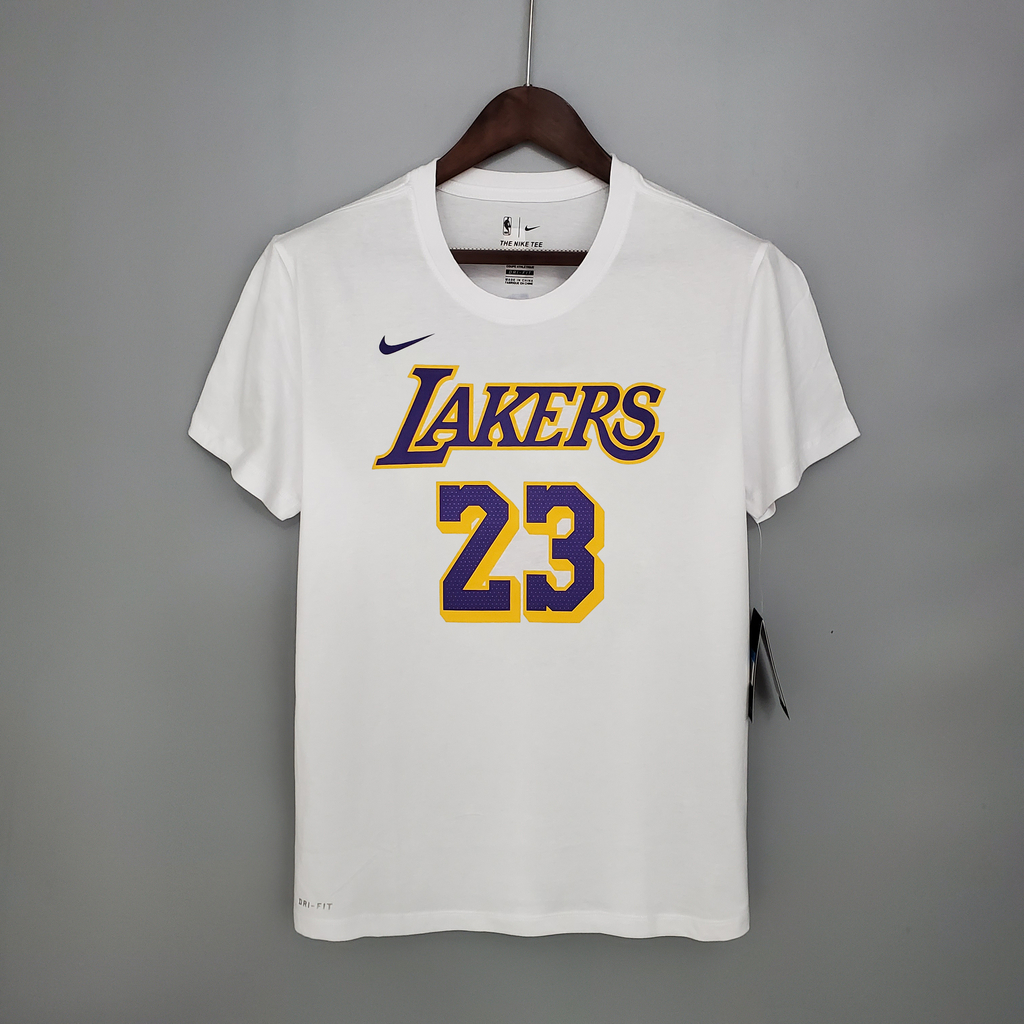 Camiseta Los Angeles Lakers Nike Dri-FIT - Lebron James #23 Branca
