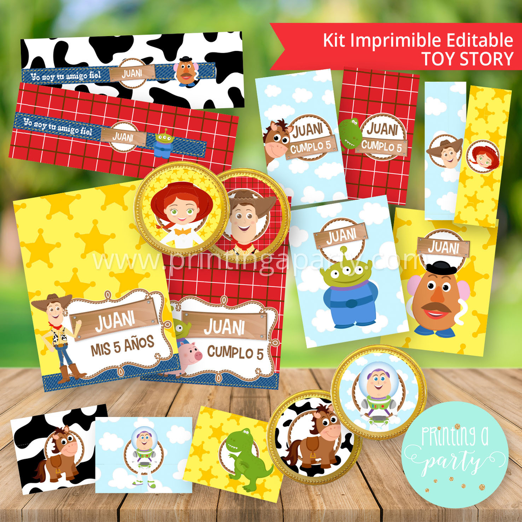 Prisión Ahuyentar Facturable Kit Imprimible - Printing a Party - Candy Bar Toy Story 4 Tarjeta