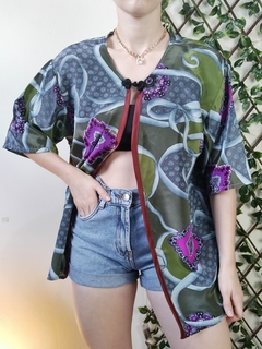 Kimono vintage estampado | tam ate g - comprar online