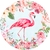 Painel de Tecido Sublimado Redondo Flamingo Rosa Fundo Flores C/ Elástico