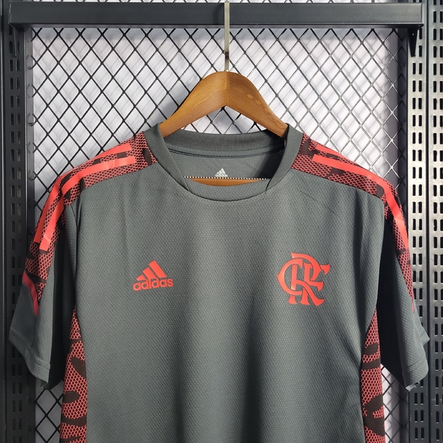 Camisa Flamengo Training Black 21/22 s/n° Torcedor Adidas Masculina - Preto