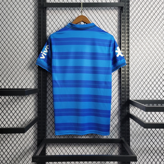 Camisa Polo Brasil Listrada 21/22 Nike - Azul