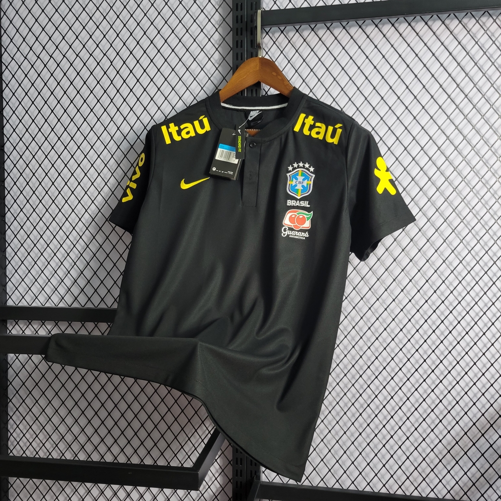 Camisa Seleção Brasil Pre-Match 21/22 s/n° Torcedor Masculina - Preto