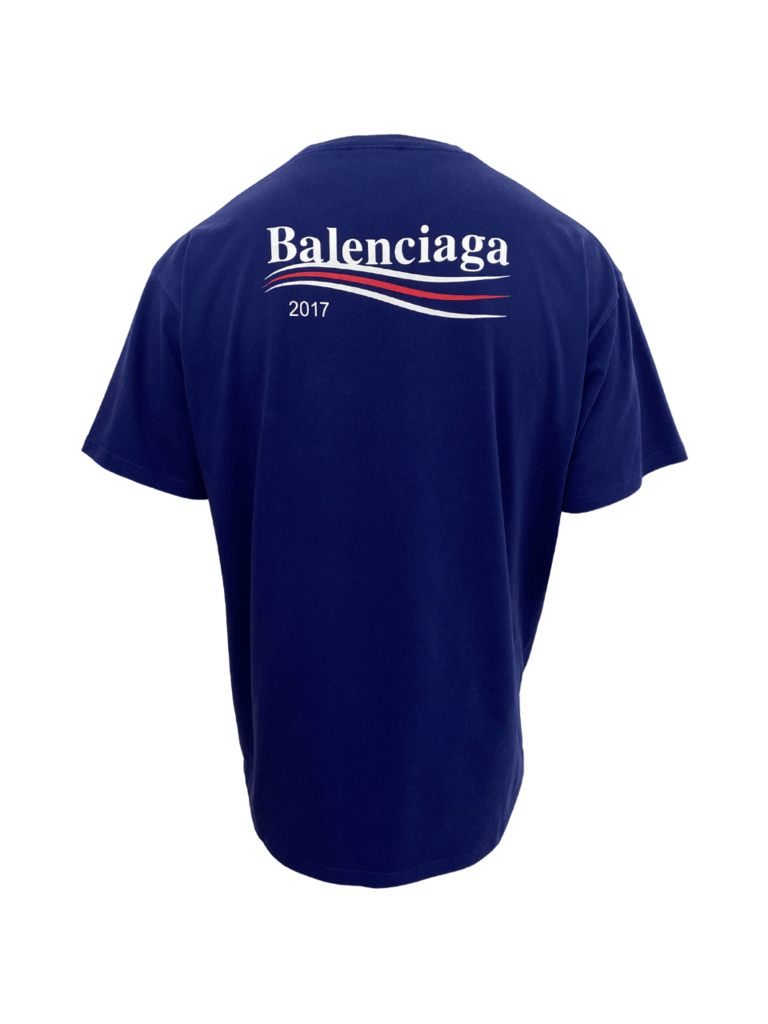 Camiseta Balenciaga Logo Azul