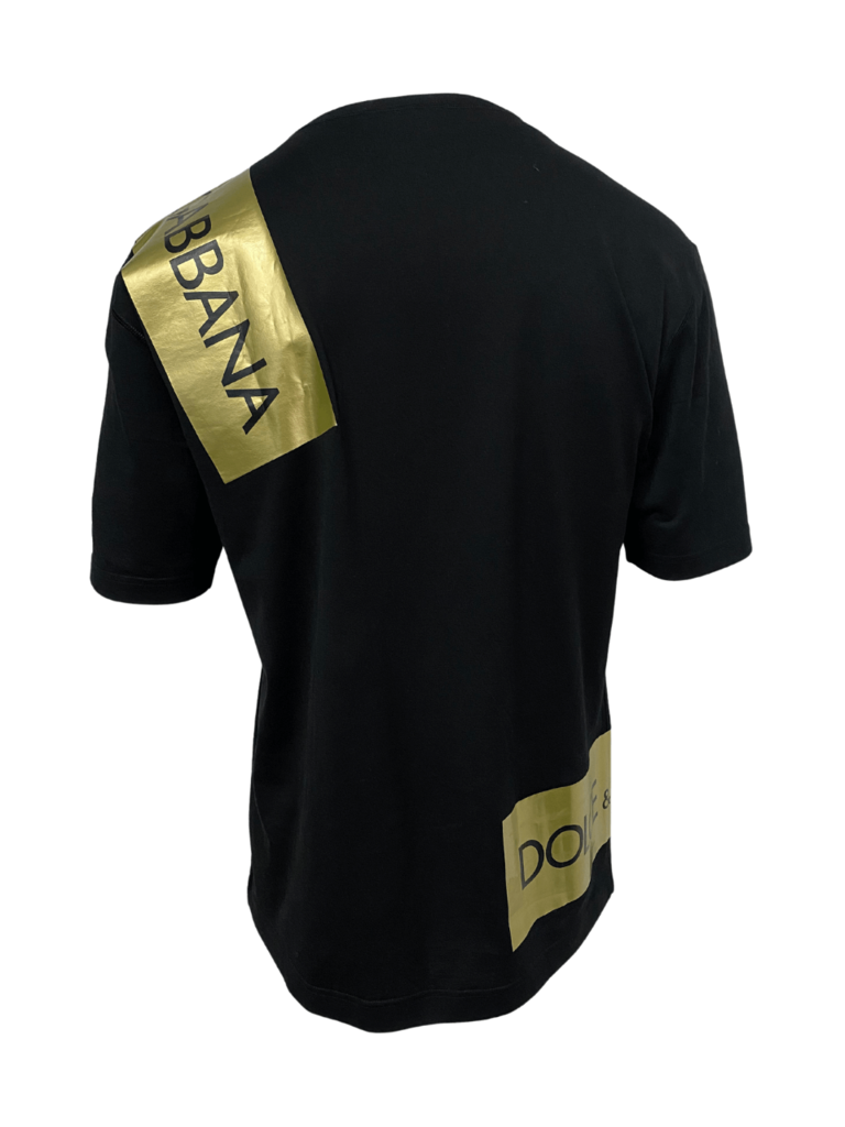 Camiseta Dolce & Gabbana Logo Print Preta/Dourado