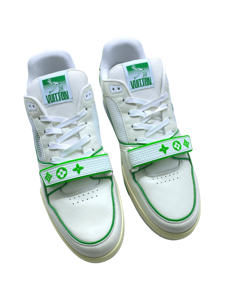louis vuitton trainer green mesh