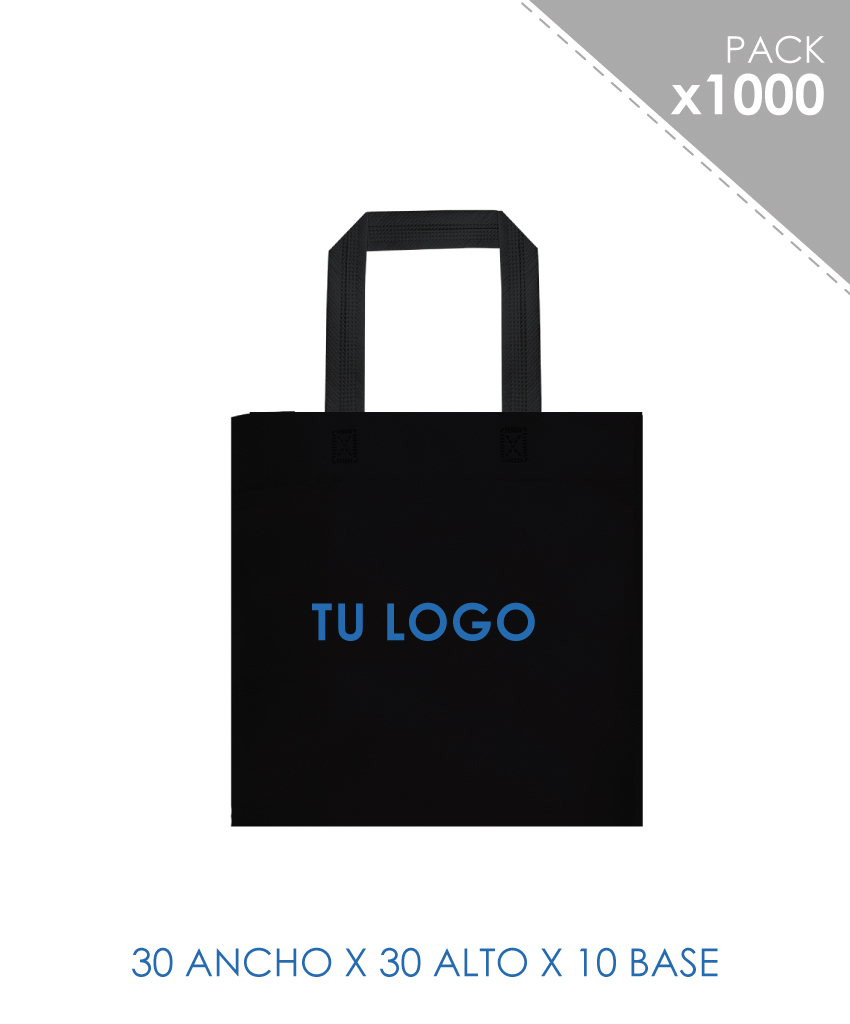 1000 Bolsas ecologicas negra 30x30x10cm - PackFly