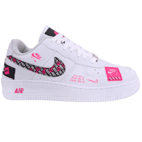 air force holografico branco rosa glitter