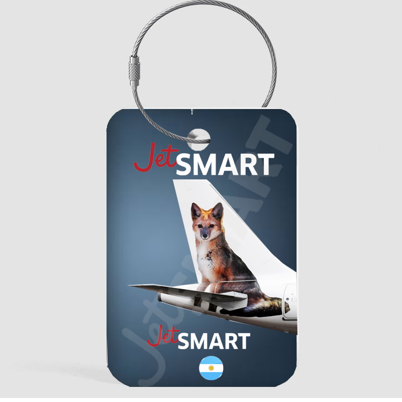 TAG DE EQUIPAJE JET SMART ZORRO + ARGOLLA DE ACERO INOXIDABLE