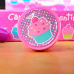 Carimbo pedagógico stamp escolar colorido com estampa de cupcake papelaria - loja online