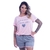 Pijama Curto Feminino Plus Size Rosa e Cinza com Estampa Danka - 6788 - loja online