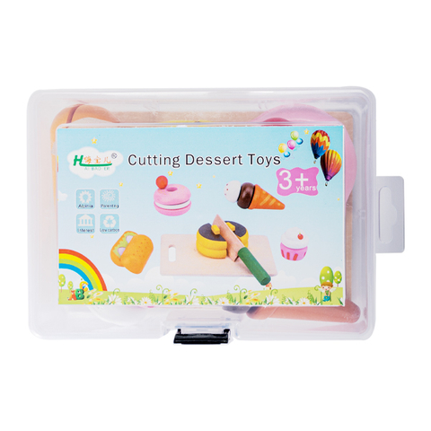 Cutting Dessert Toys - Encastre de madera con abrojos Postres