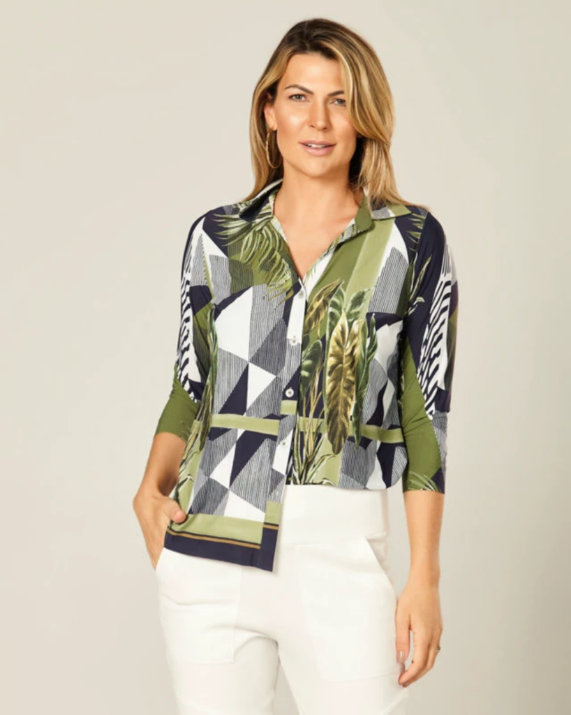 camisa de malha estampada