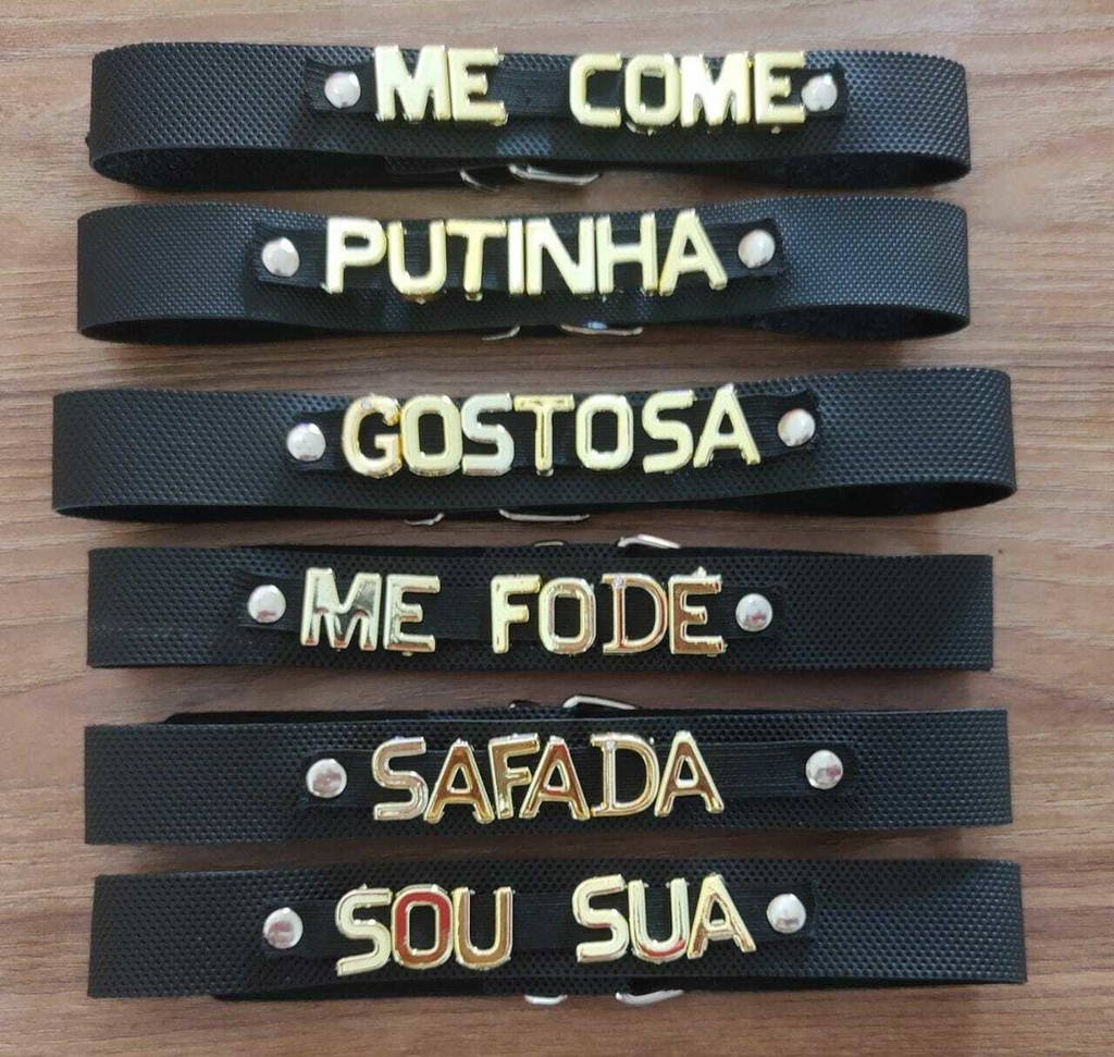 Choker Personalizada com frases Coleira de couro, BDSM sado -Fabrica da  Sedução