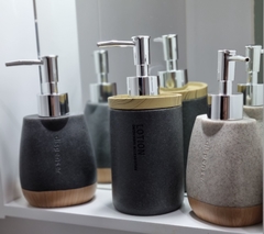 Dispenser de jabón con tapa de bamboo - comprar online