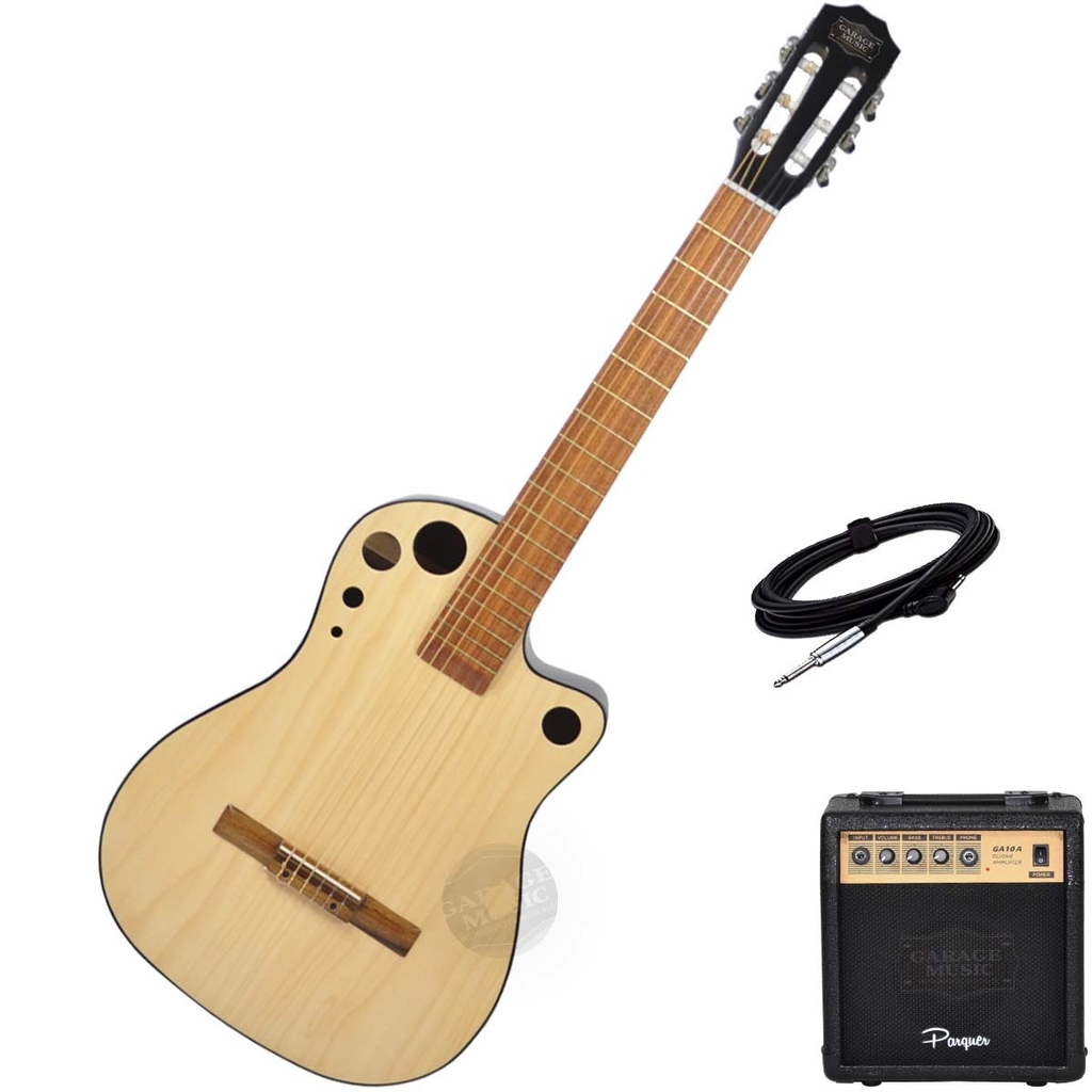 Guitarra Electro Criolla Clasica Media Caja Elite Amplificador Cd