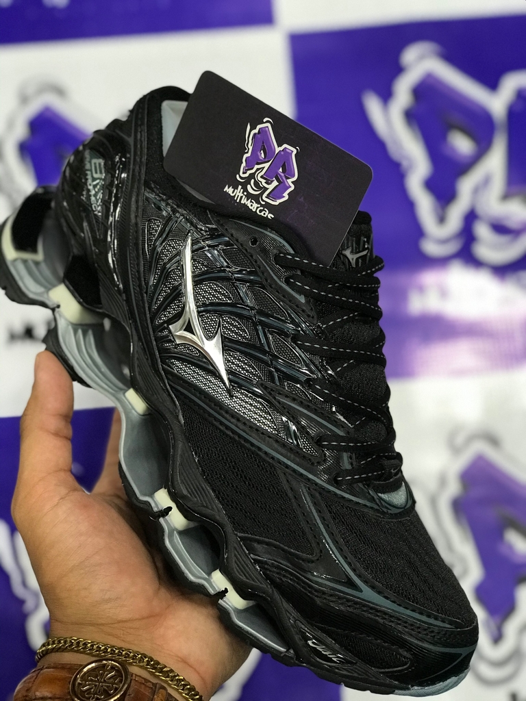 mizuno preto e cinza