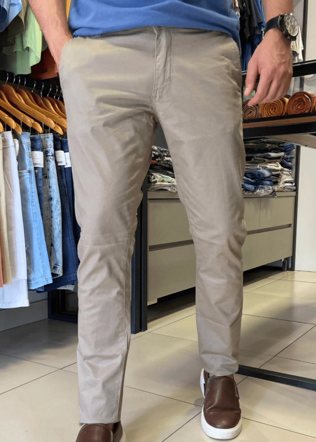 CALÇA DE SARJA ESPORTE FINO SLIM CAQUE BX