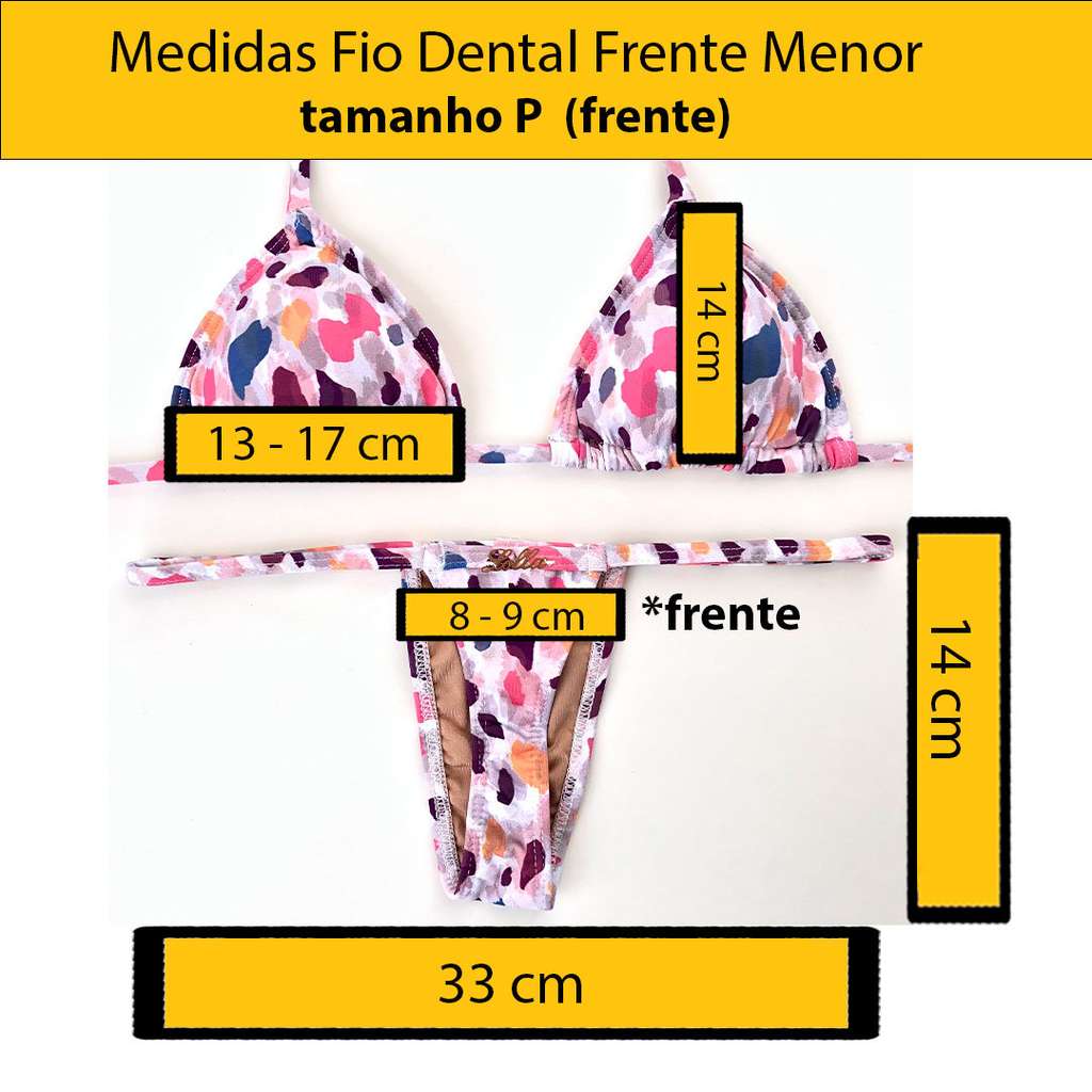 Biquíni fita frente menor fio dental onda terroso
