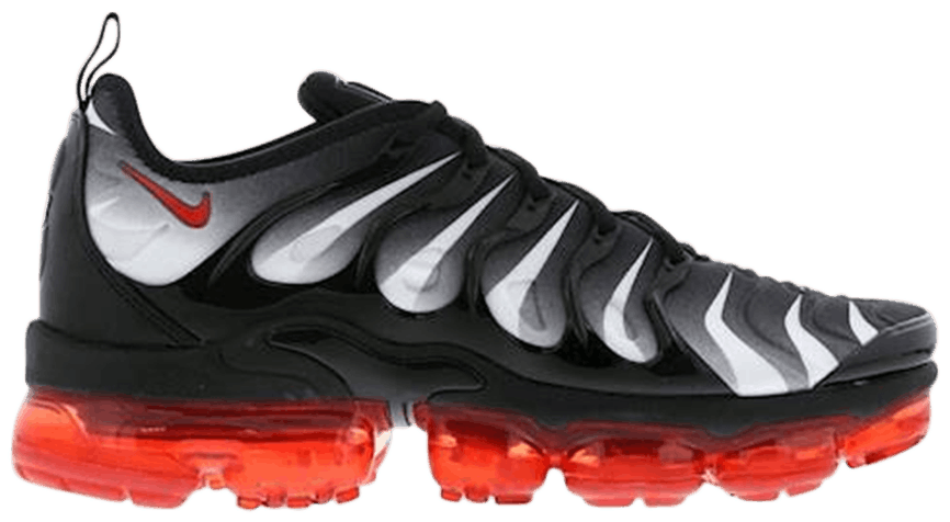 vapor max black with red