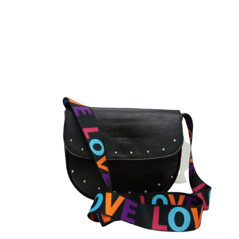 Bandolera de cuero con correa de colores (4315)