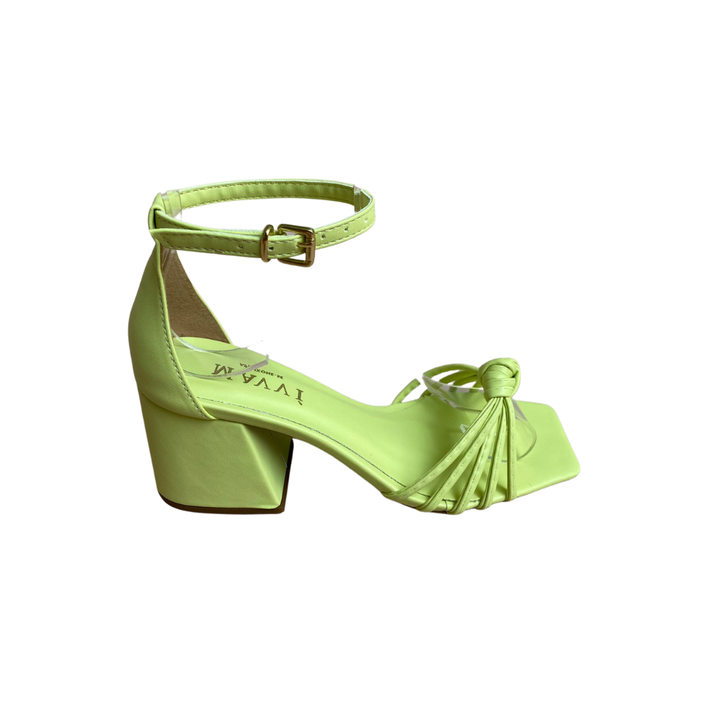 SANDÁLIA IZA - VERDE LIMÃO/SALTO 7,5CM