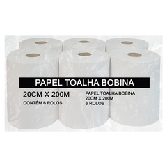 PAPEL TOALHA ROLO 200 MT 28 GR - FARDO C/ 6 ROLOS